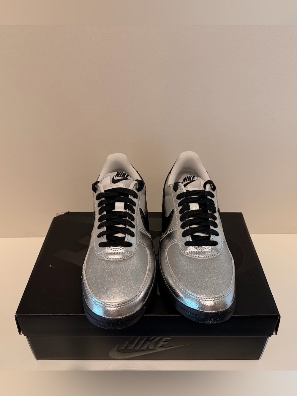 Nike Womens Field General Metallic Silver and Black Sneakers - Picture 7 of 15